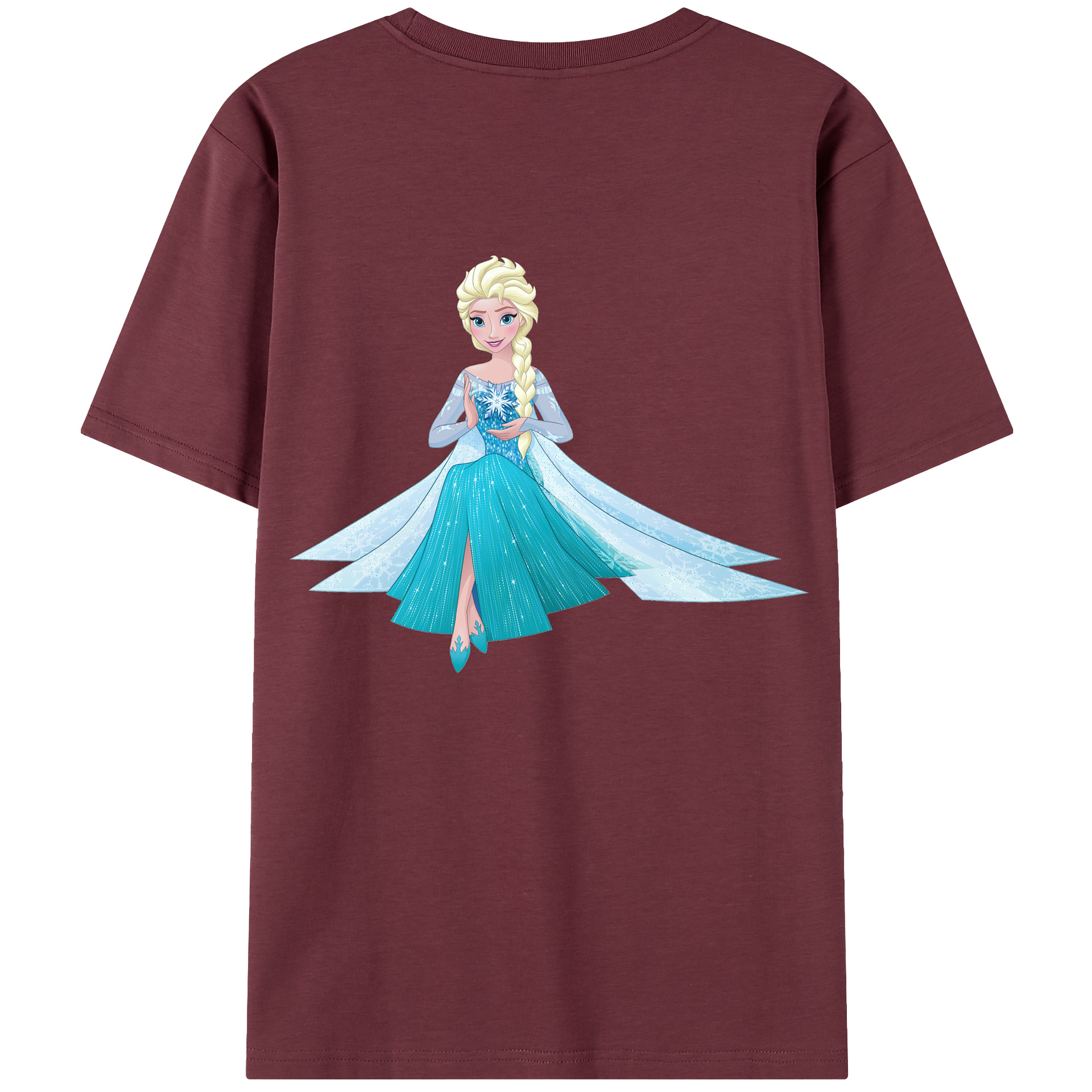 （画像用） アナと雪の女王 アンナ エルサ Frozen Anna Elsa 綿100％半袖Tシャツ（背面プリント）